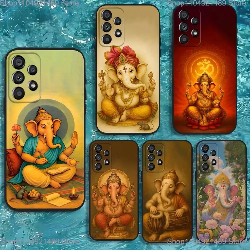 

Ganesh Elephant God Phone Case For Samsung Galaxy A20,A21s,A22,A31,A32,A52,A53,A72,73,A80 Soft Black Cover