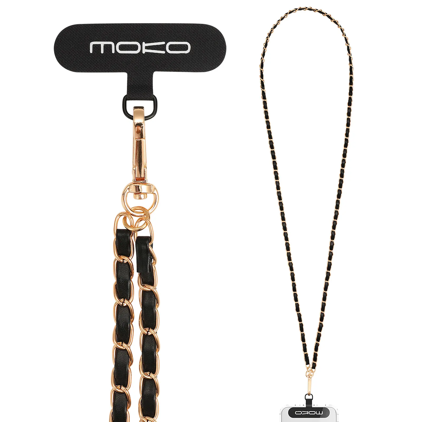 MoKo Universal Phone Lanyard,Metal Cell Phone Chain Crossbody Strap Anti-Theft Detachable Women Cellphone Lanyards Around Neck