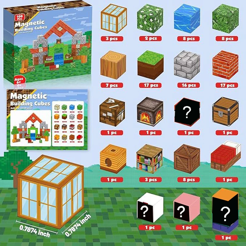 2026 NEW Magnetic Blocks Game Mine Magnet Worlds DIY Toys For Boys Girls STEM Montessori Sensory Cubes Game Toys Gifts view 2