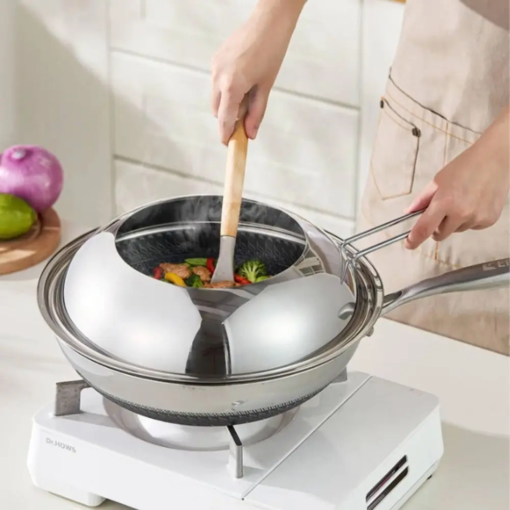 New 28/30/32/34cm Oil Splatter Guard Heat Resistant Detachable Frying Pan Splatter Cover Visible Pot Lid Cooking