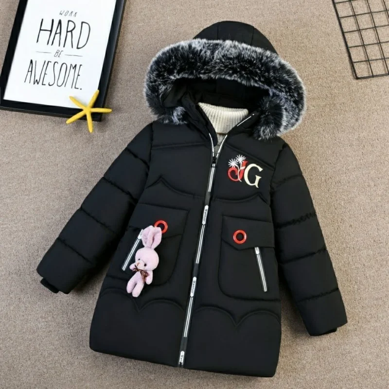 New Winter Girls Cotton Clothes Parkas Student Fashion 3 13 14 Years Old Kids Casual Thicken Outerwear Children's Clothing Coats