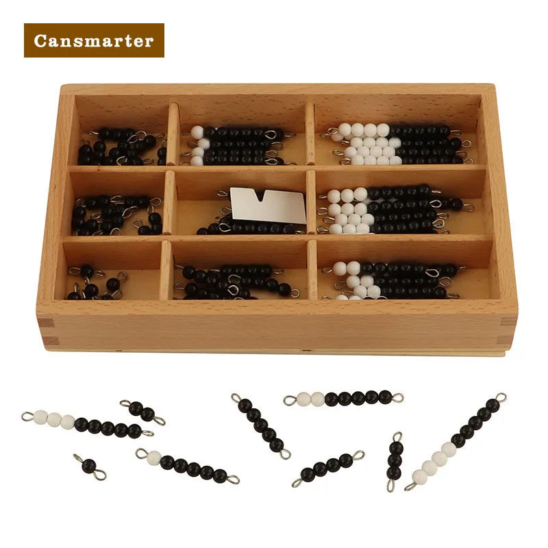 

Mathematics Montessori Beads Chain Black White Learning Material Wooden Boxes Educational Toys Kindergarten Math Baby Gifts Toys