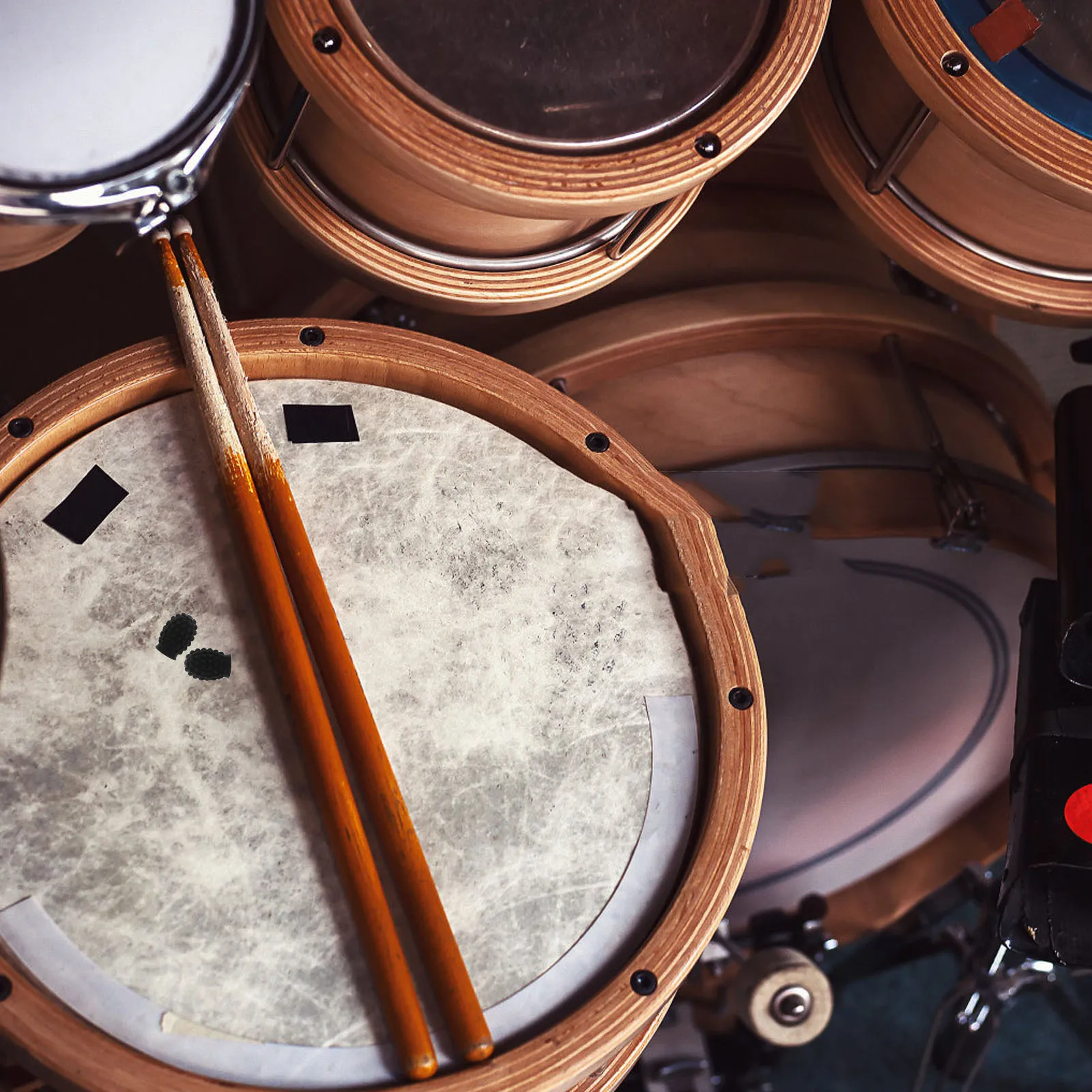 

2pcs Drumstick Drumming Accessories Covers Silicone Mute Replacement Heads Practice Percussion Instrument Accessories