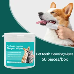 Dog Teeth Cleaning Finger Wipes Disposable Finger Wet Wipes Super Soft Oral Care Toothbrushes 50Pcs Dog Ear Wipes Pet Supplies