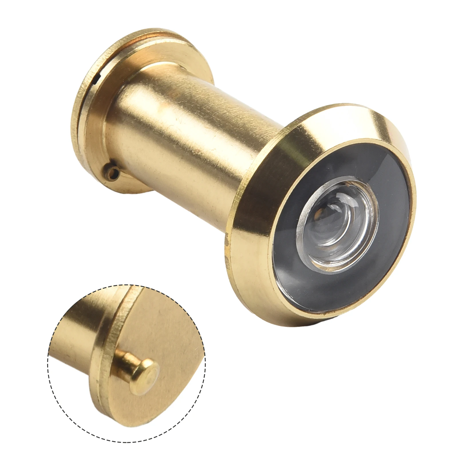 Door Viewer Door Peephole Viewer 200 Degree Viewing Angle Adjustable Threaded Tube Easy Installation Gold Household New