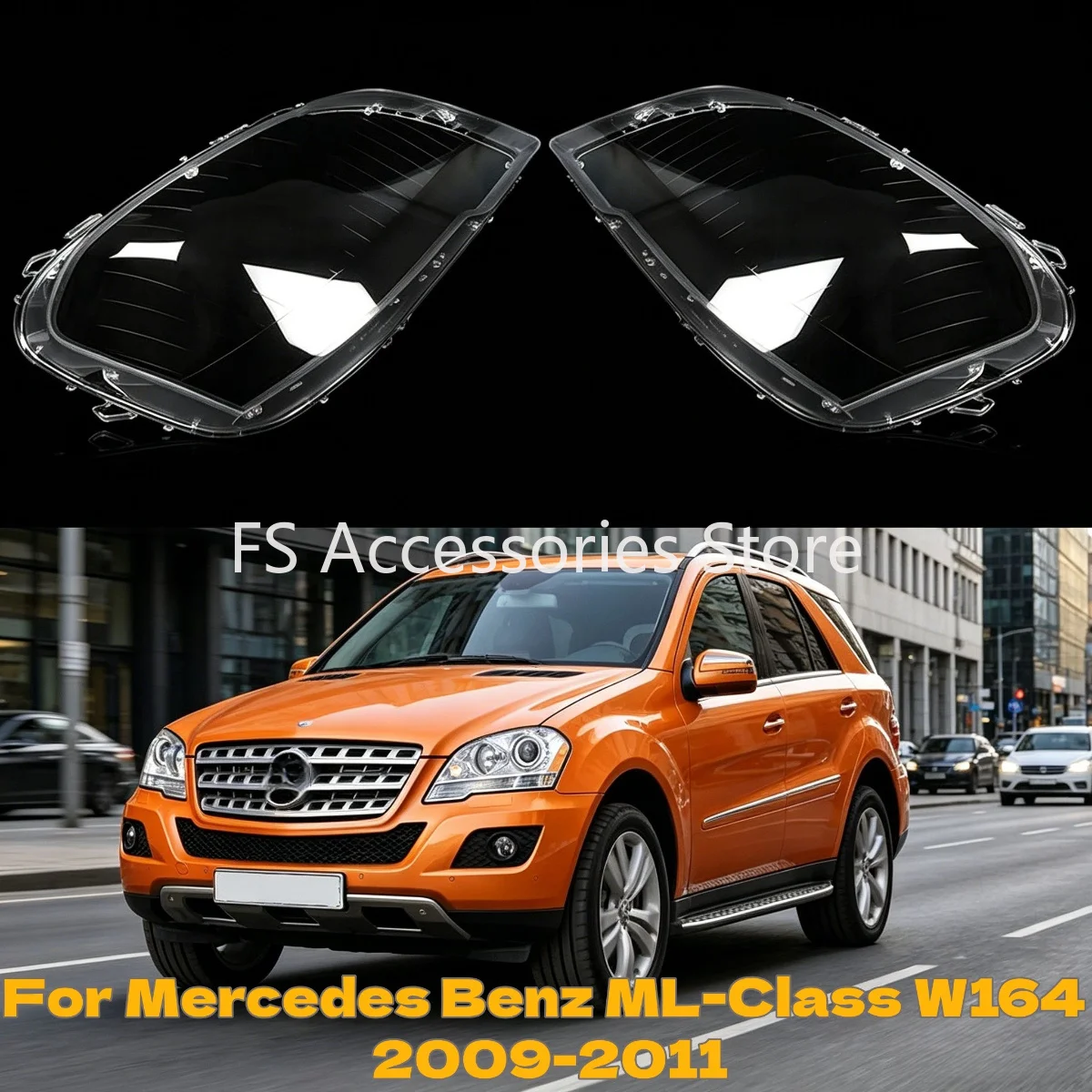 

For Mercedes Benz ML-Class W164 2009 2010 2011 Pair Car Headlight Lens Lampshade Headlamp Covers Shell Headlights Shade