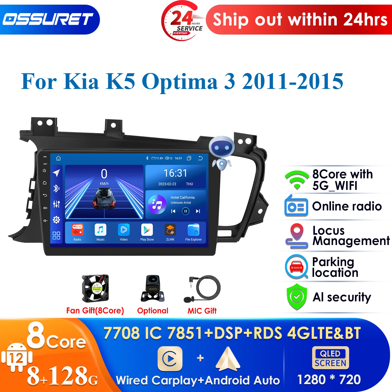 

Carplay 4G 9'' 10.33'' 7862 DSP 2din Android Car Radio for Optima K5 2011-2015 Multimedia Video Player Autoradio Stereo RDS WIFI