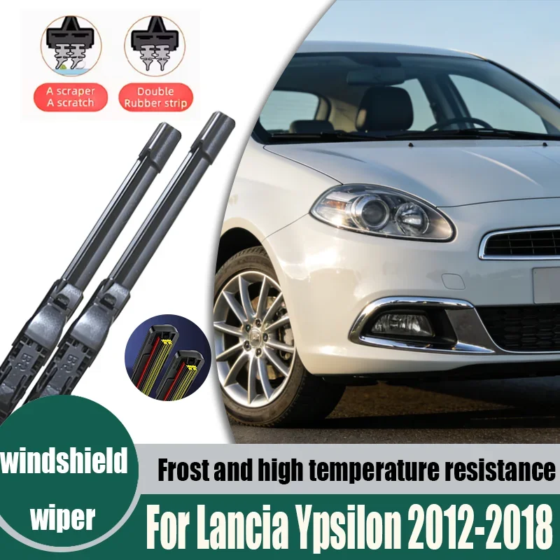 

For Lancia Ypsilon 2012-2018 24-inch + 15-inch car wiper front blade installation button front windshield wiper car accessories