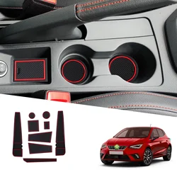 RUIYA for Seat Ibiza Type 6F / Arona SUV Right Hand Drive Car Door Groove Mat Anti-slip Slot Pad Auto Seat Ibiza Accessories