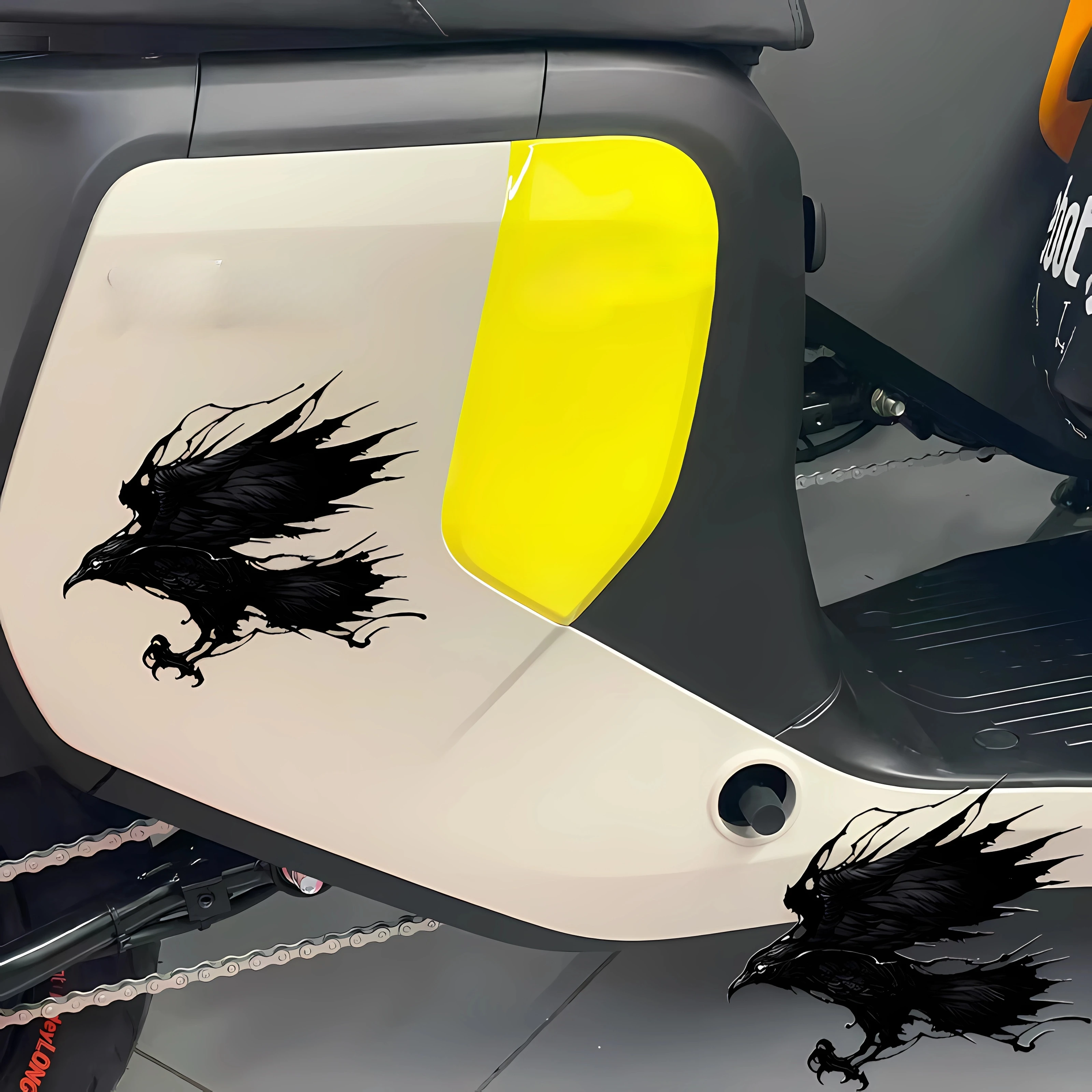 Raven Motorcycle Stickers Front Cowl Fuel Tank Side Fairings Fender Helmet Decoration Vinyl Decals Animal Motorcycle Accessories - Image 3