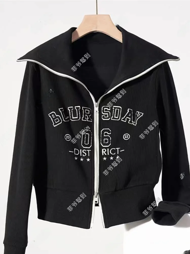 

Faionable Letter Print Long Sve Top High Waist Versatile Long Pants Two Piece Set Spring 2023 New Arrival Women's Ensemble