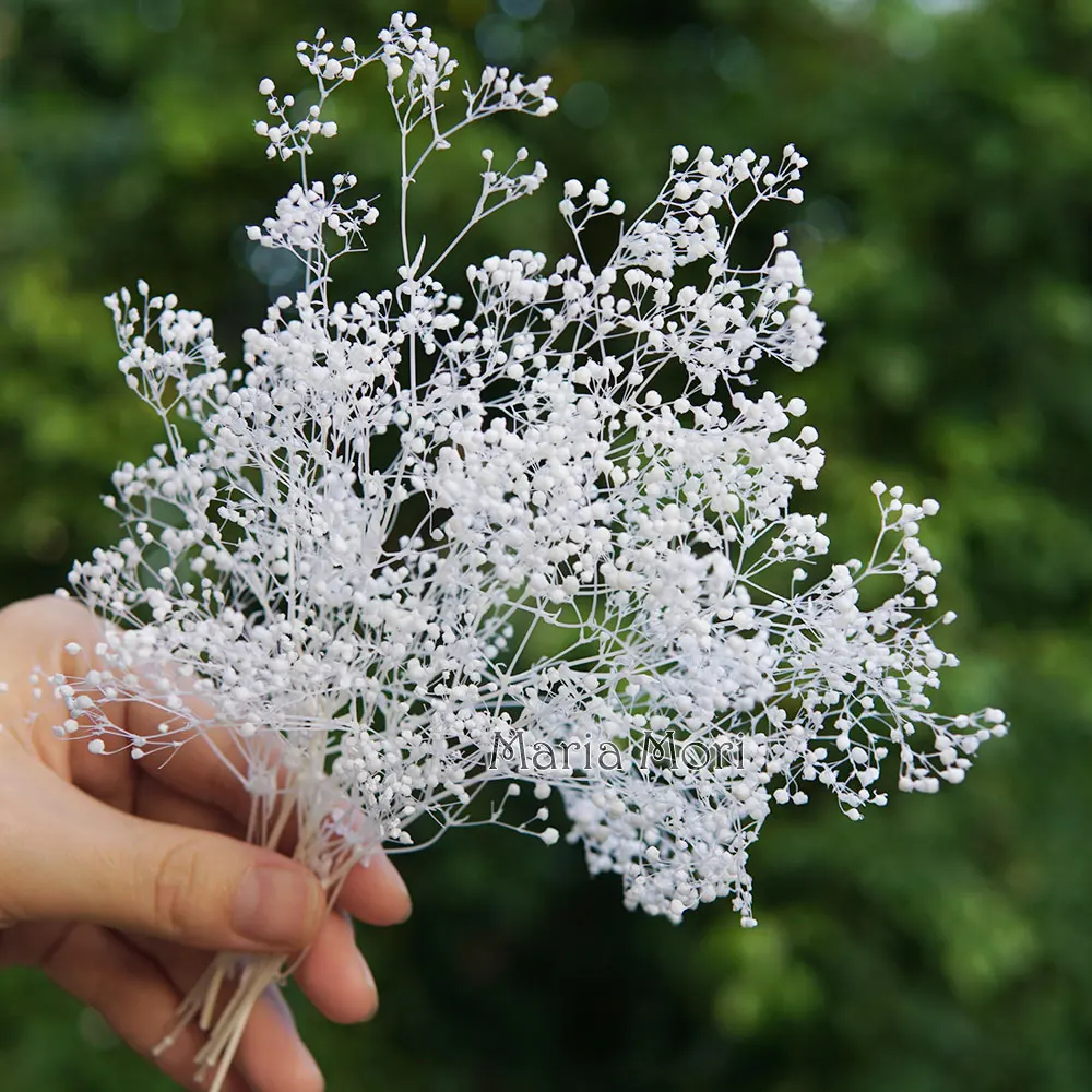 Mini flores preservadas con aliento de bebé para decoración del hogar, flores secas DIY para vela aromática para rellenos de resina, Material DIY para decoración de uñas