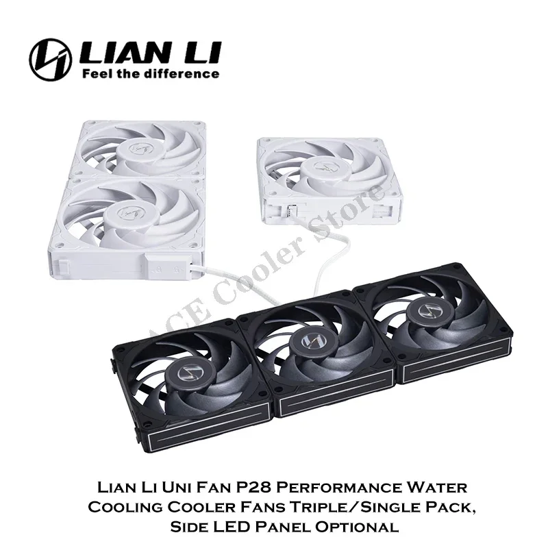 Lian Li P28 Uni Fan Performance Waterkoeling Koelventilatoren Drievoudig/enkel pakket, LED-paneel aan de zijkant Optioneel