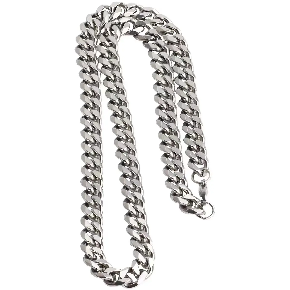 925 Pure Silver Cuban Chain, 10mm Cuban Link, Unisex. Must-Have Trendy Item, Classic and Versatile Style, Made in China, High-End Necklace, Perfect for Gifts. Buy Three Get One Free.