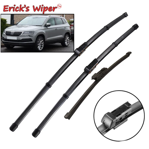 Erick's limpiaparabrisas LHD juego de limpiaparabrisas delantero y trasero para Skoda Karoq 2017 - 2023 cepillos de ventana de parabrisas 26 ""+ 18"" + 13""