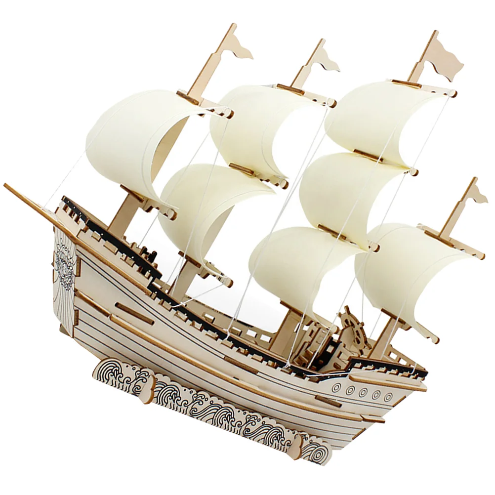 

3 D Puzzle Pieces Simulated Ancient Sailing Ship Model Child 3d Puzzles for Adults Nautical Wooden Building Kits DIY