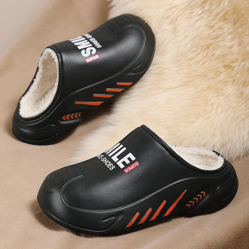 Nuevas zapatillas de algodón a la moda para hombre y mujer, zapatos cálidos de algodón para el hogar, calzado para jardín impermeable, zapatos concisos sin cordones para interiores