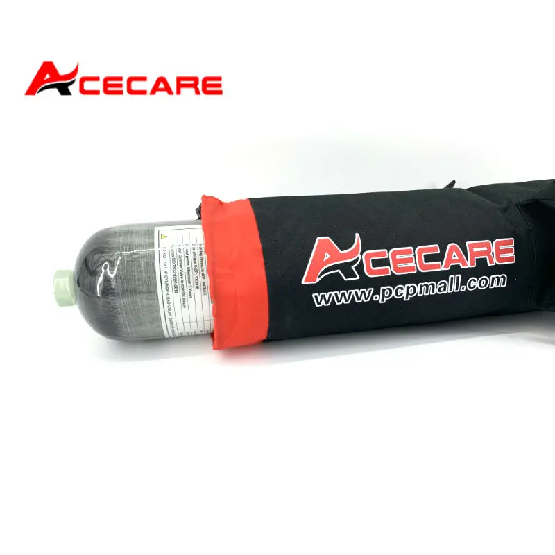 Acecare scuba tanque de ar de alta pressão 6.8l ce 4500psi 300bar com saco cilindro preto