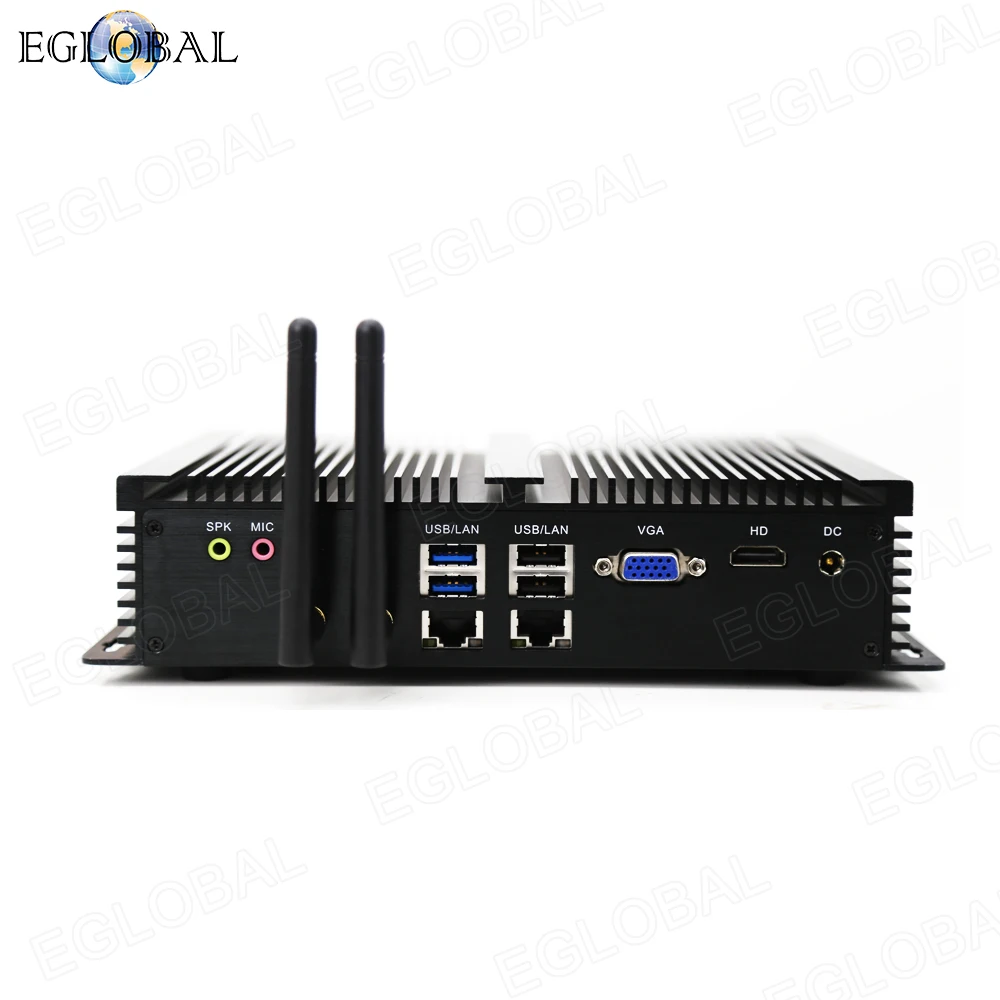 EGLOBAL Intel 10th Gen Fanless Mini PC Core i7-10510U 32G RAM 512G SSD Industrial Computer 6x RS232 COM Dual RJ45 LAN Windows11