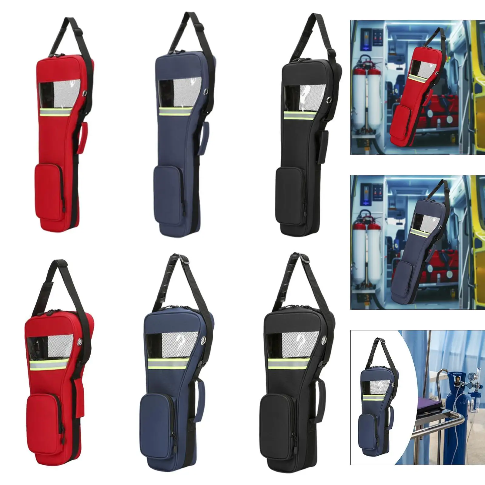 O2 خزان حقيبة كتف أكسفورد قابل للتعديل حزام الكتف اسطوانة حامل الناقل الحقيبة للملحقات السفر في حالات الطوارئ في الهواء الطلق