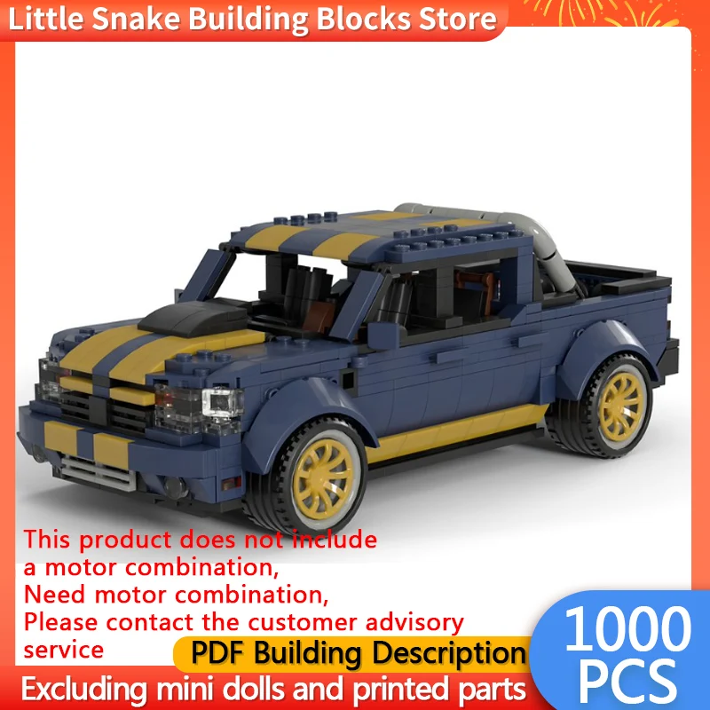City Car Model MOC Building Bricks P758 Concept Compact Pickup Truck Modular Technology Gifts Holiday Assemble Children Toy Suit