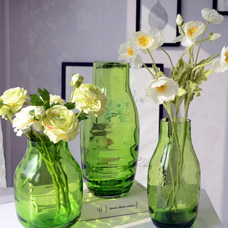 

Glass Vase European Style Desktop Ornament Soft Decoration Decor Home Flower Vase Decor Home Decoration Plant Bottle Pots