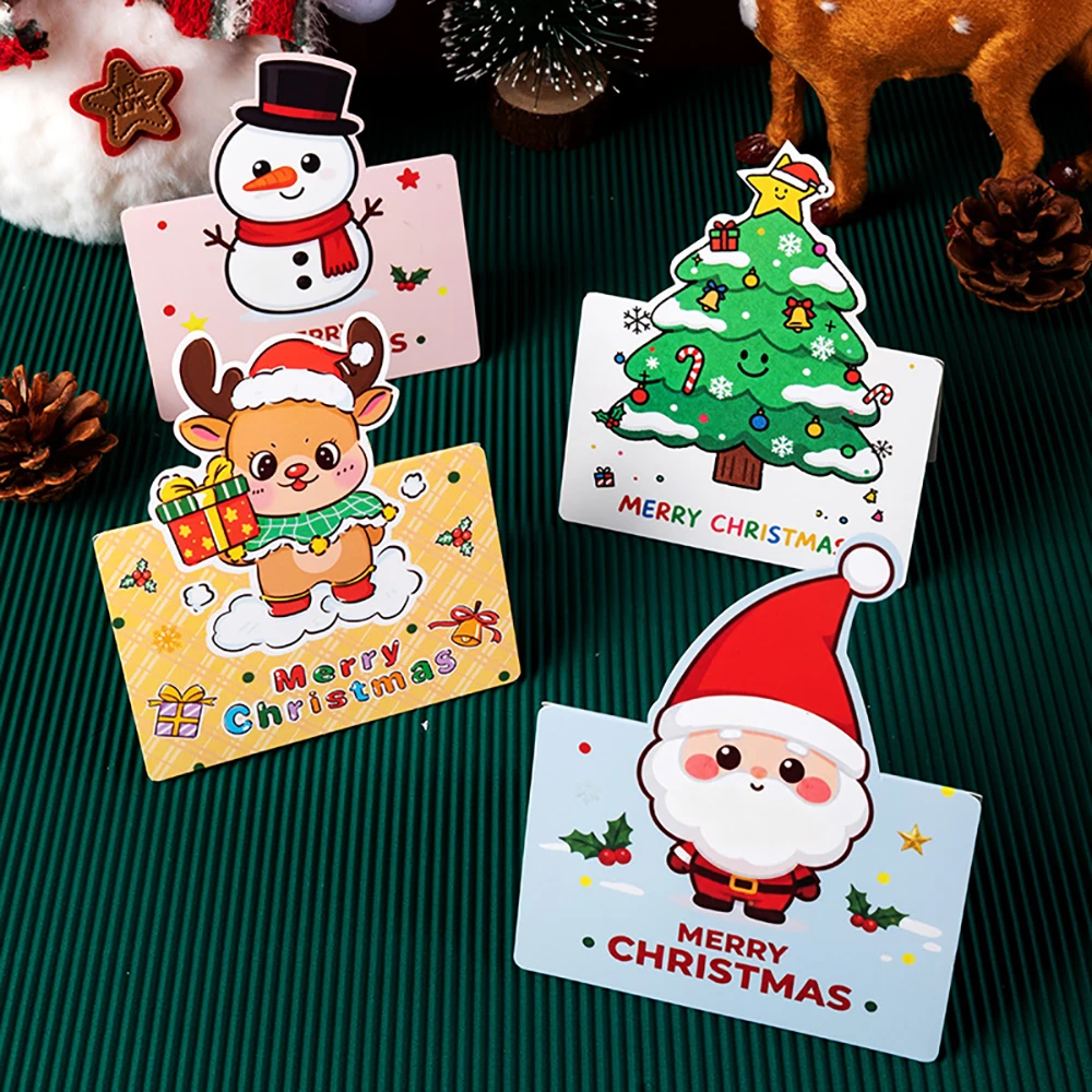 14 قطعة من بطاقات عيد الميلاد الكرتونية العتيقة، تحيات عيد الميلاد لمتجر الزهور، بطاقات ثلاثية الأبعاد مطوية، هدايا عيد الميلاد، بطاقات هدايا