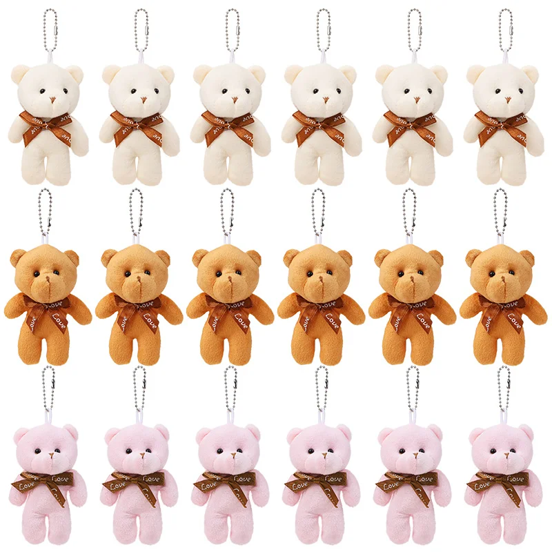 10PCS Plush Teddy Bear For Baby Shower Mini Bear Doll For Keychain Mini Bear Birthday Gifts Party Favors Christmas Gift Pack