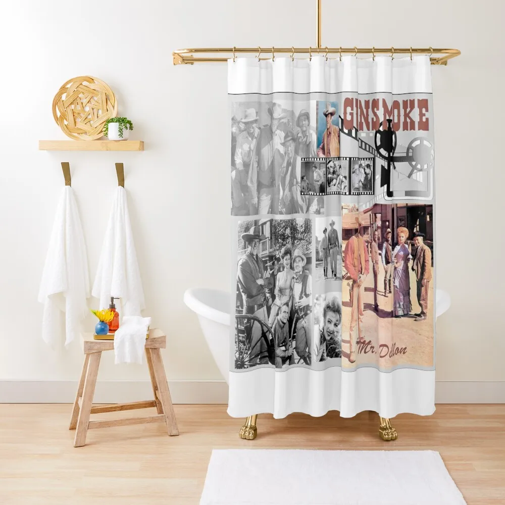 

Gunsmoke Photo Collage Shower Curtain Shower For Bathroom Set In The Bathroom Waterproof Bath And Anti-Mold Curtain
