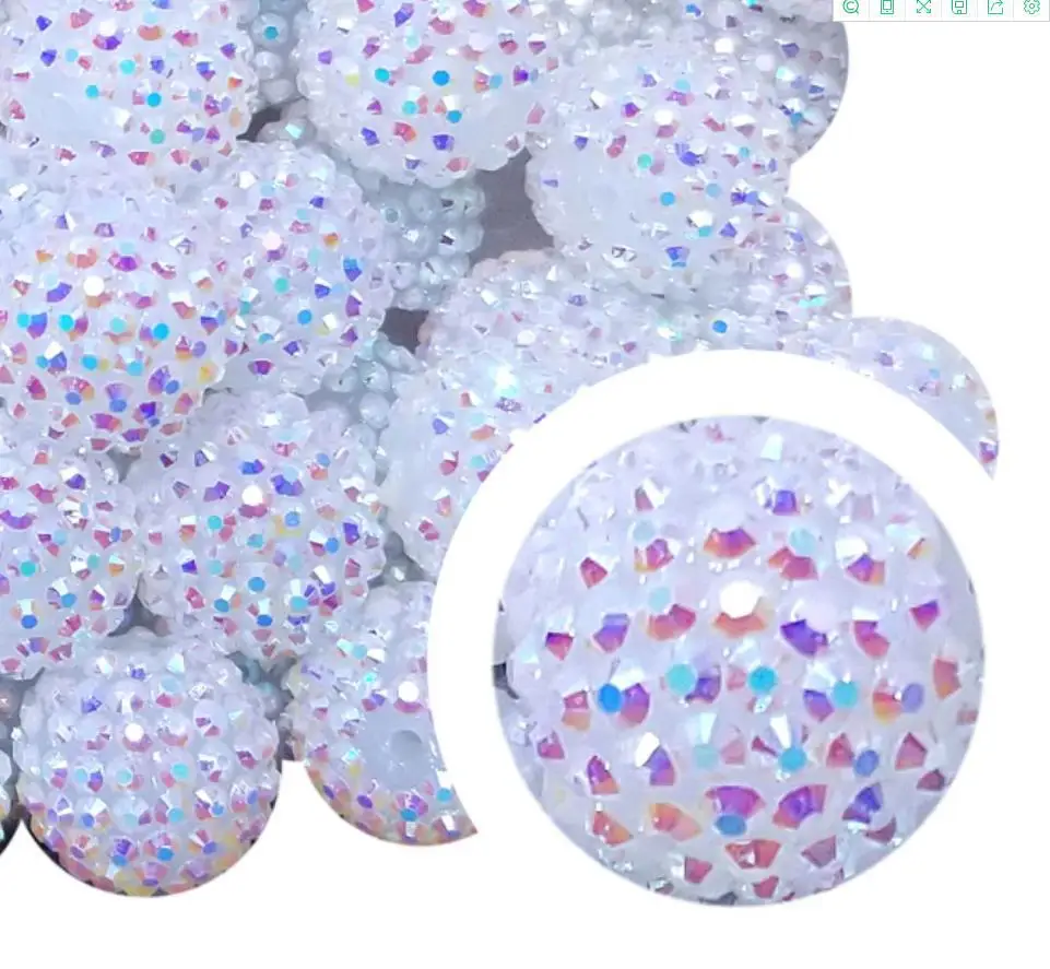 12/16/20MM Jelly AB White 30 Colors Resin Rhinestone Ball Bead Chunky Beads For Girls DIY Jewelry Pen Making Accessories 100PCS