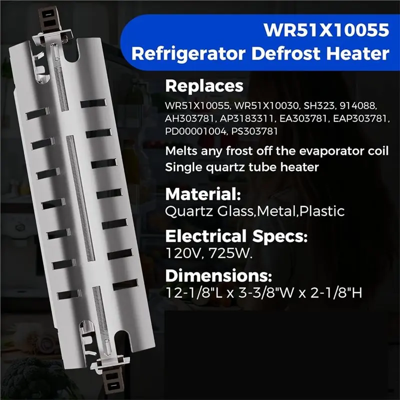 【PLAISIR】Sensor de Temperatura WR55X10025 WR51X10055 Kit de Aquecedor de Degelo para Geladeira Termostato de Limite Alto WR50X10068 Compatível