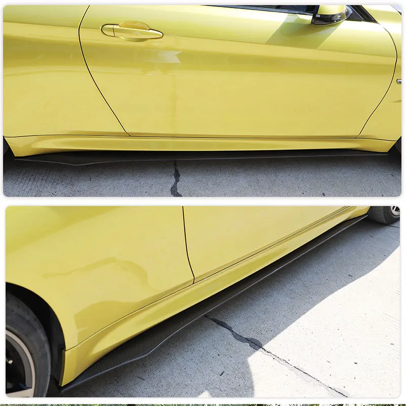 Universal Car Side Skirts Extensions Carbon Fiber for BMW F06 F12 F13 M6 F80 F82 M3 M4 2013-2019 Side Apron Lip Body Kits FRP