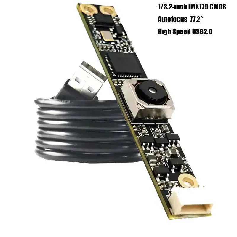 3264Hx2448V 8MP HD 1/3,2 pouces IMX179 Module de caméra USB Autofocus 75 °   MJPEG, YUY2 compatible UVC, Plug and Play