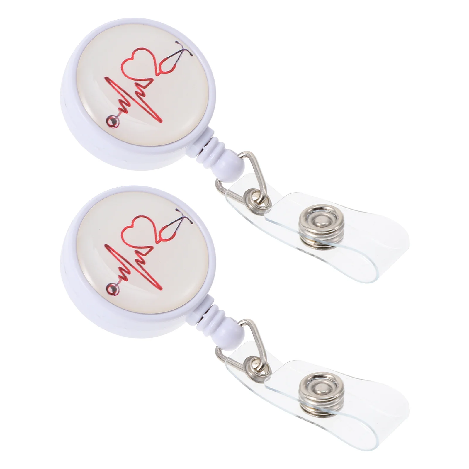 

2Pcs Nurses Badge Retractable Holders Compact Stylish Name Tag Clips for Office School Factory Servers Printed Badge Holder