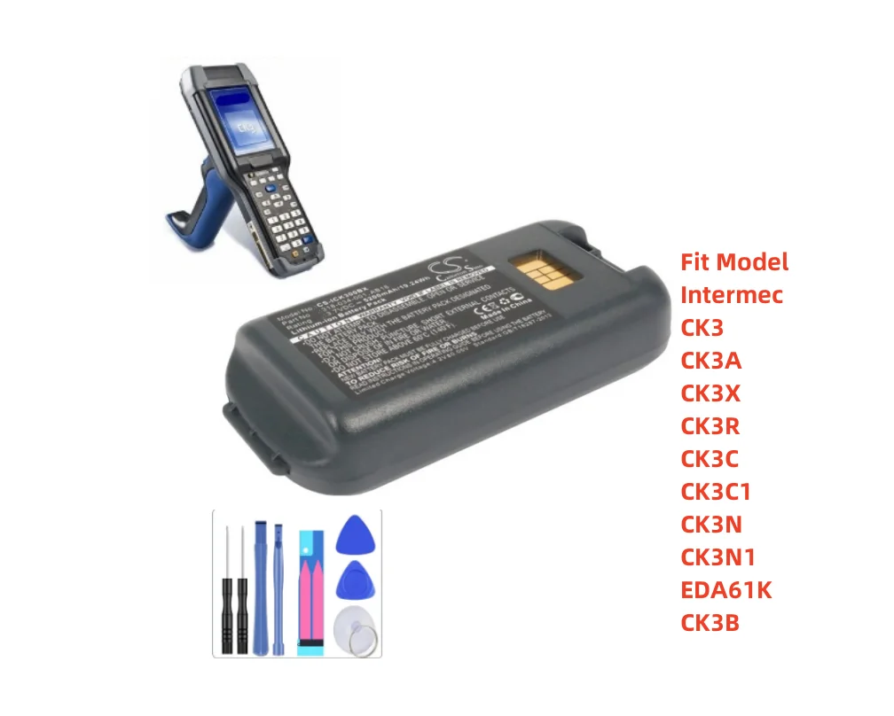 Batería de escáner de código de barras para Intermec: 183-033-001,318-033-021,318-034-001,AB17,AB18,CK3,CK3A,CK3X,CK3R,CK3C,CK3C1,CK3N,CK3B