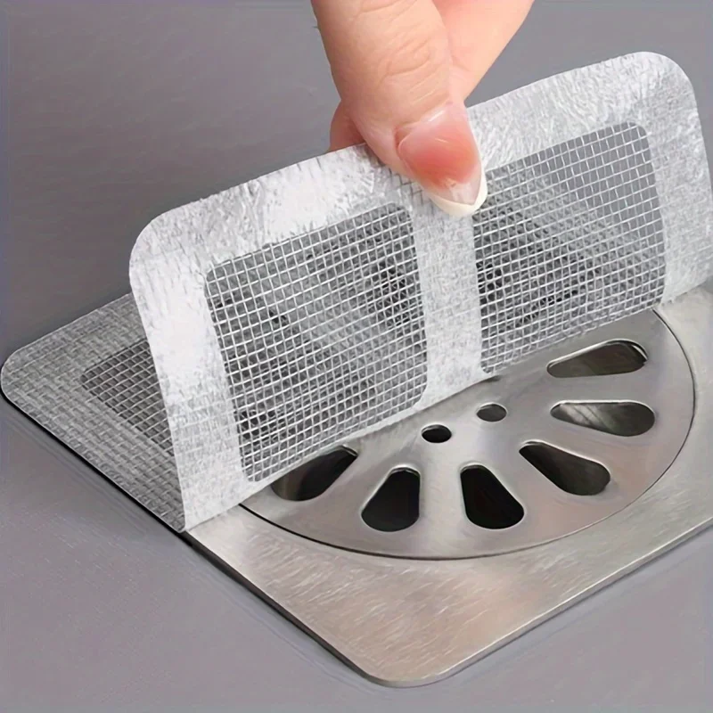 Anti Blocking Bathroom Kitchen Shower Floor Drains Sink Strainer Sticker Disposable Hair Drain Catcher Mesh Filter Cover view 3