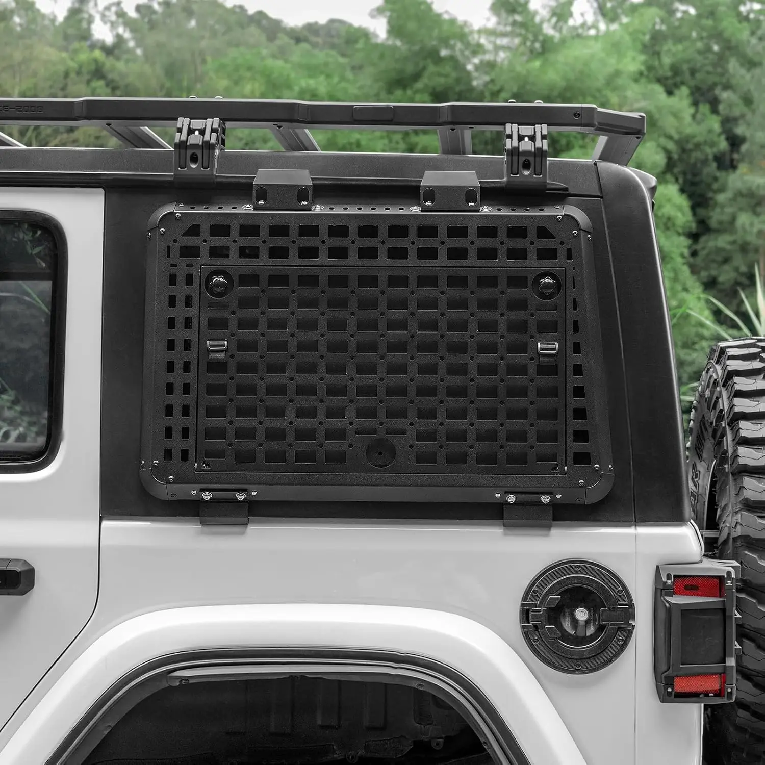 Rear Window Molle Panel With Fold-Down Table For Jeep Wrangler JL Accessories Tactical MOLLE Storage Panel For Jeep