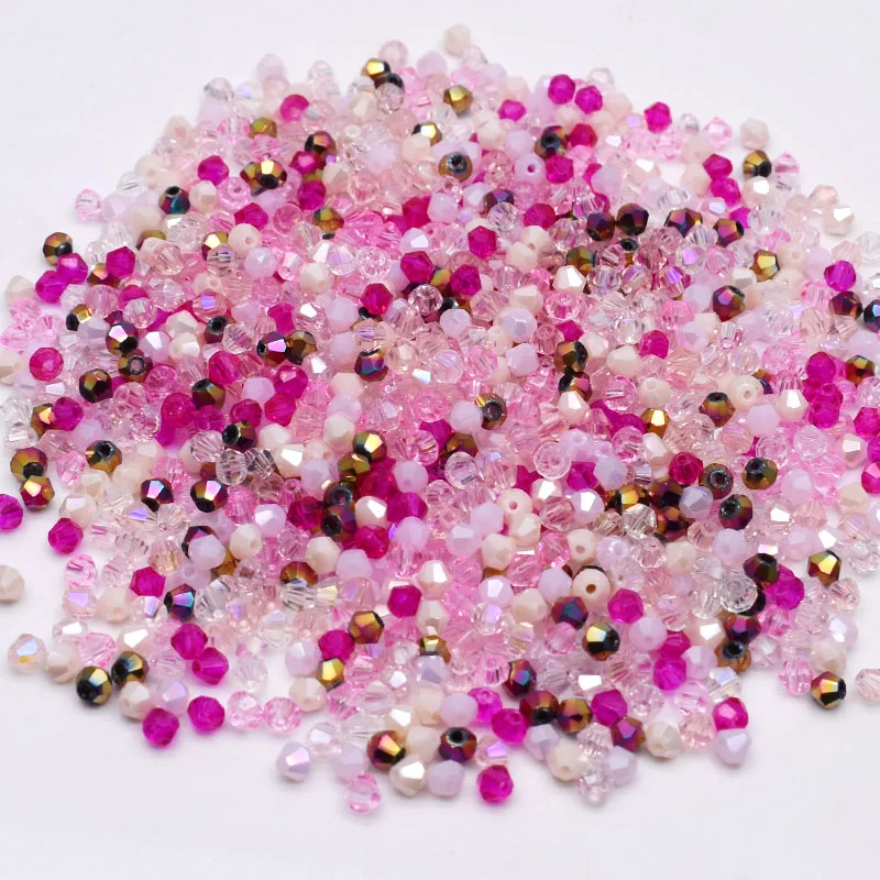 Perles en verre cristal bicone, perles d'espacement pour bijoux de direction, bracelet de bricolage, ambre, solide, nouveau document, 4mm, 200 pièces par sac