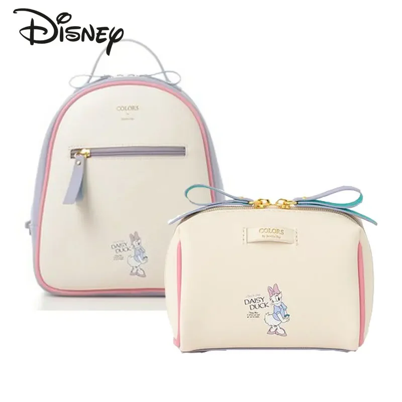 Disney-mochila de dibujos animados de pato Donald para mujer, gran capacidad, Linda mochila escolar para estudiantes, viaje de moda, mochila de lujo