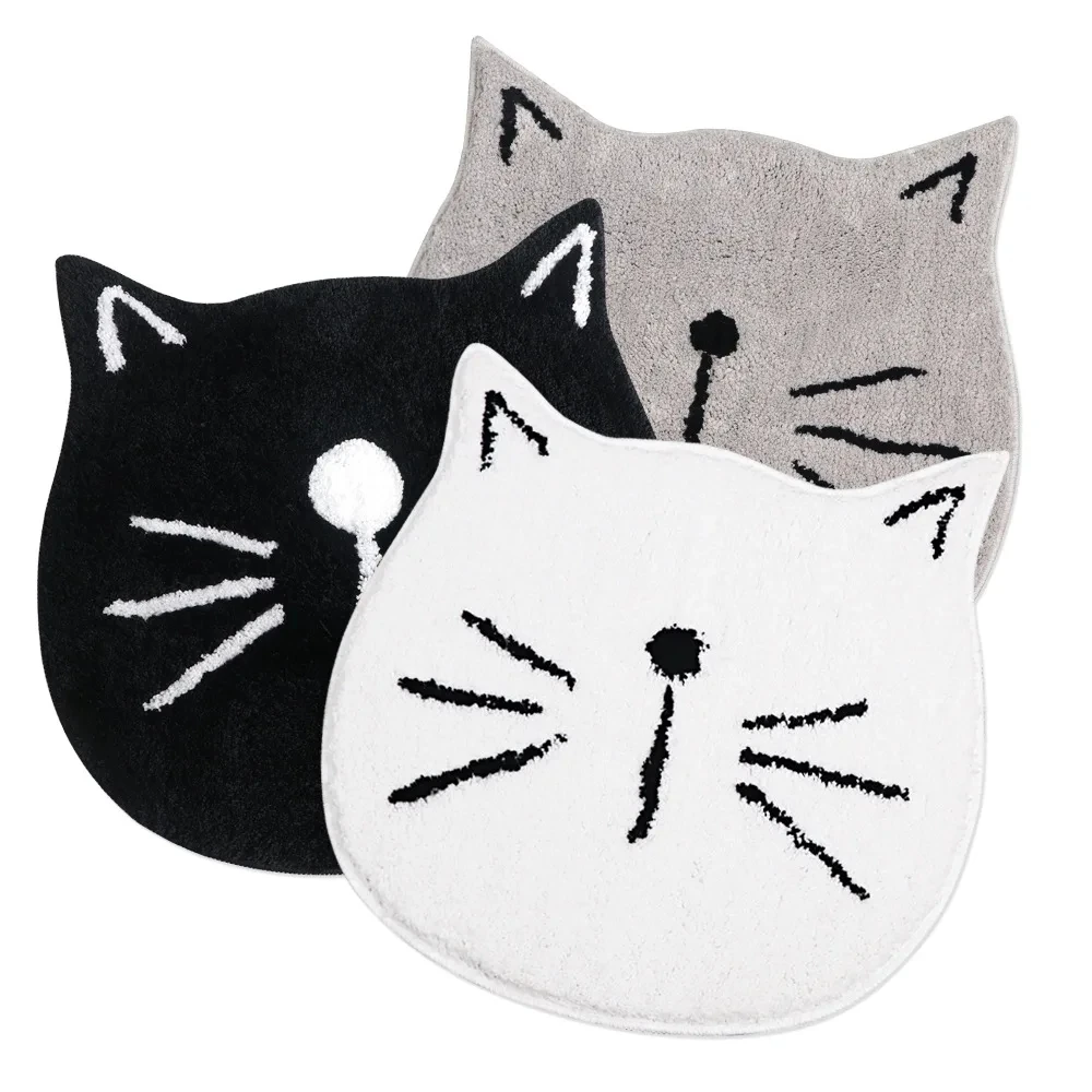 Cartoon Cute Cat Floor Mats Entrance Door Mat Bathroom Rug Living Room Carpet Water Absorbent Bath Mat Antislip Foot Pad