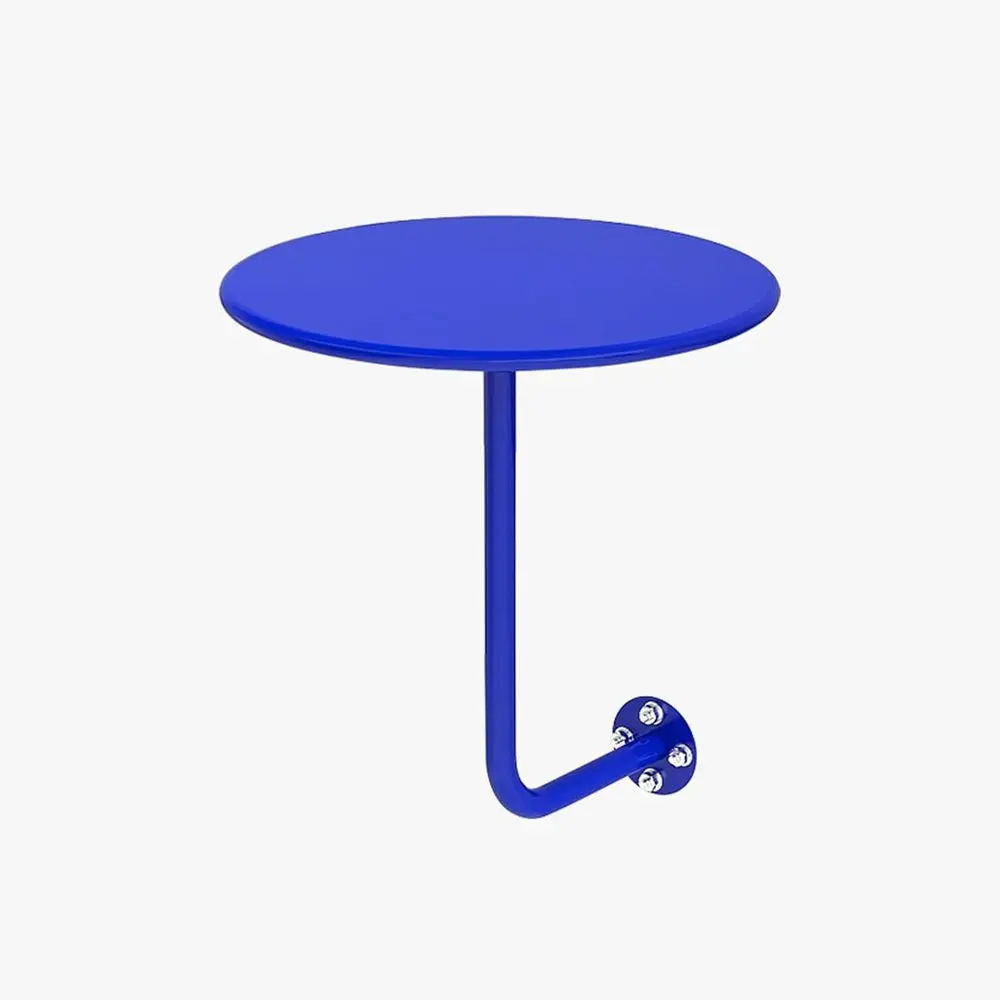 

Круглый настенный стол из железа - Маленький подвесной столик для кафе, ресторанов, баров, чайных (синий) - Стильный приставной столик для компактных помещений