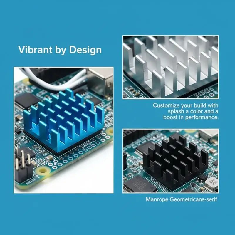 Raspberry Pi 4B Heatsink 3PCS High Thermal Conductivity Aluminum Radiator for DIY Single Board Computer Projects