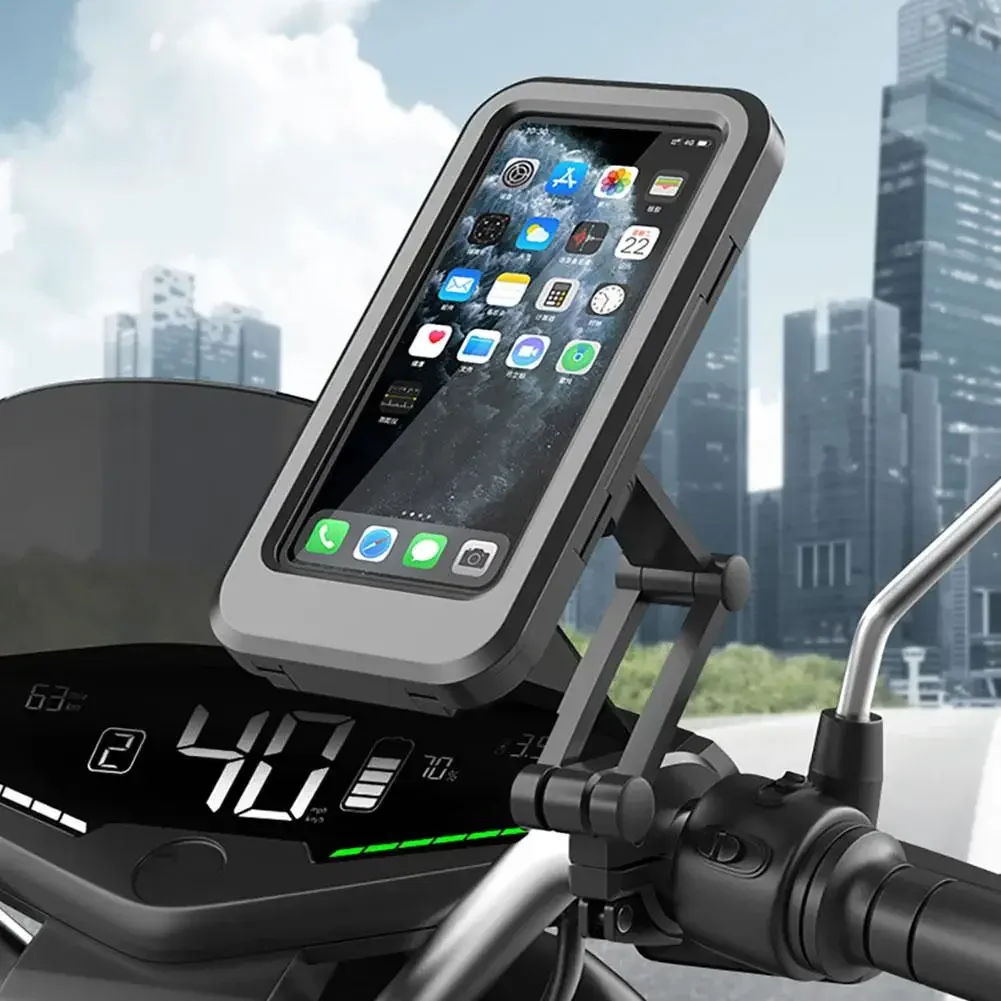 Motorcycle, bicycle navigation phone holder all inclusive riding, touch screen, universal magnet 360 ° rotation phone protective - view 2