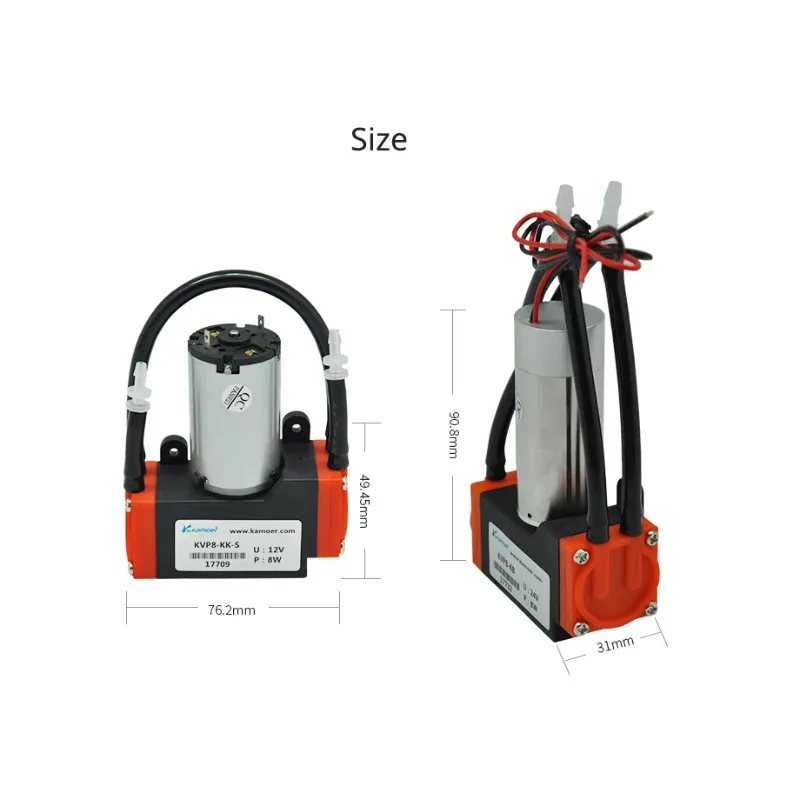 KVP8 Brushless 12V 24V DC Motor Analysis Negative Pressure Suction Pump Mini Air Vacuum Membrane Pump
