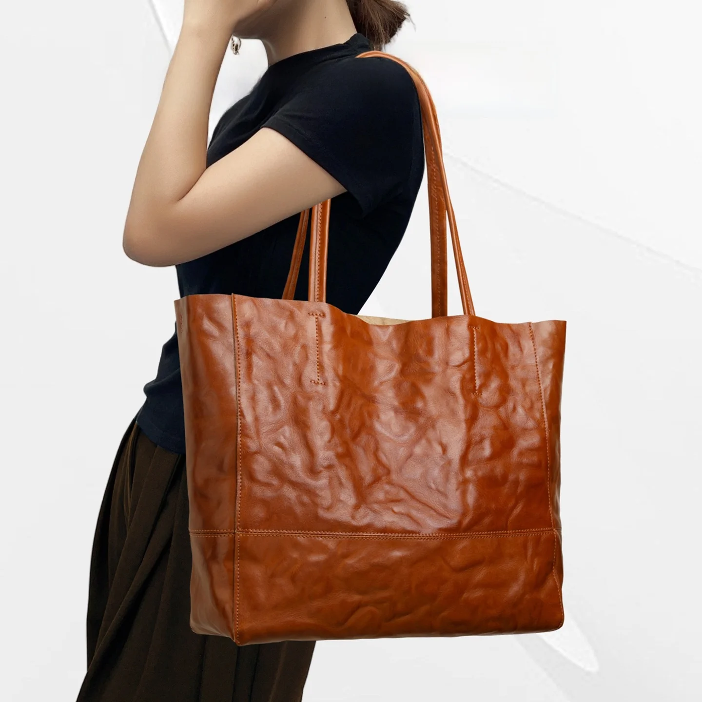 

GIEVSZHE женская большая сумка-тоут из воловьей кожи с верхним слоем, повседневная сумка под мышками, сумка на одно плечо, кожаная сумка