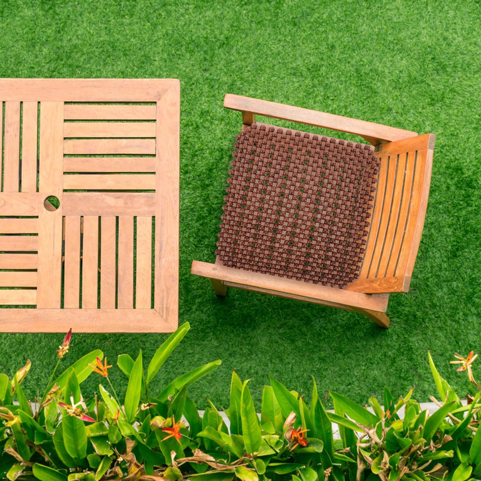 

Car Seat Cushion Summer Wooden Beaded Design Universal Fit For Auto Seat Comfort Driving Suv Truck Vehicle Interior Decor