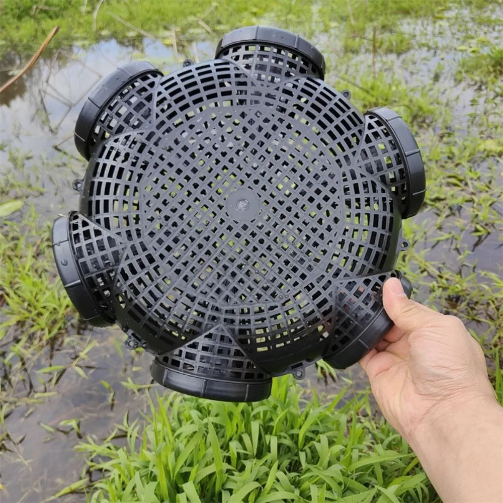 

Fish Network 3/6/8 Holes Black Fish Net Cage Plastic Durable Mud Cage Easy To Install Multifunctional Loach Trap Shrimp Eels