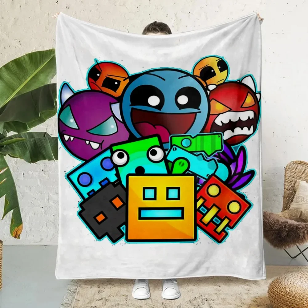 

New Anime Geometry Dash Game Printed Blanket Picnic Blankets Warm Blanket Soft and Comfortable Blanket Home Travel Birthday Gift