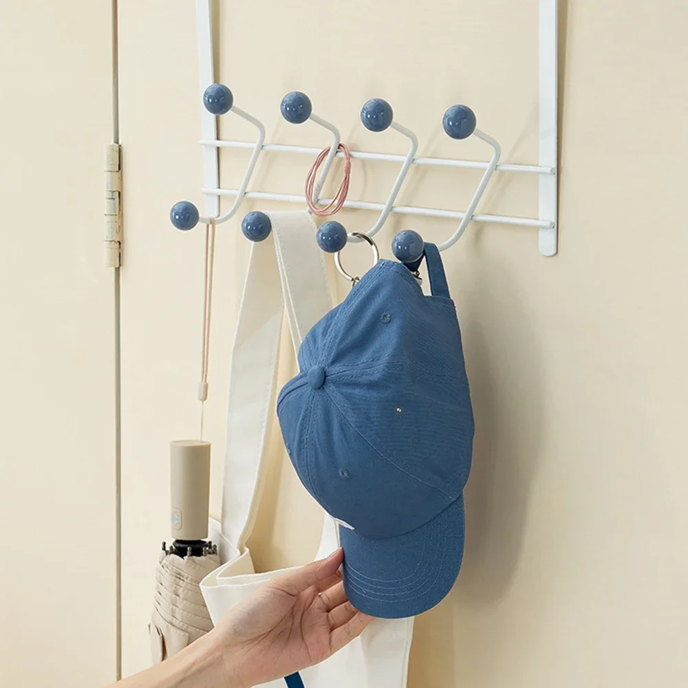 New Coat Rack Door Korean Style Cream Color Metal Clothes Hat Door Hook Kids Room Home Decoration for Hanging Bathroom Organizer