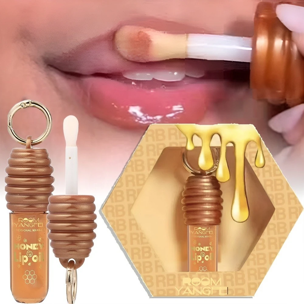 Brillo de labios voluminoso, volumen extremo, aceite esencial para labios con infusión de miel, hidratación de alto brillo, nutre el tinte de labios, suero de maquillaje para el cuidado